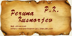 Peruna Kušnorjev vizit kartica